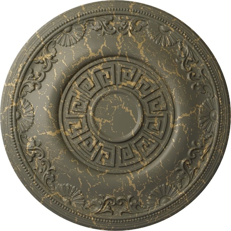 Ekena Millwork Nestor Ceiling Medallion (Fits Canopies up to 5"), 25 7/8"OD x 2 1/4"P, Witch Hazel Crackle CM25NEWHC